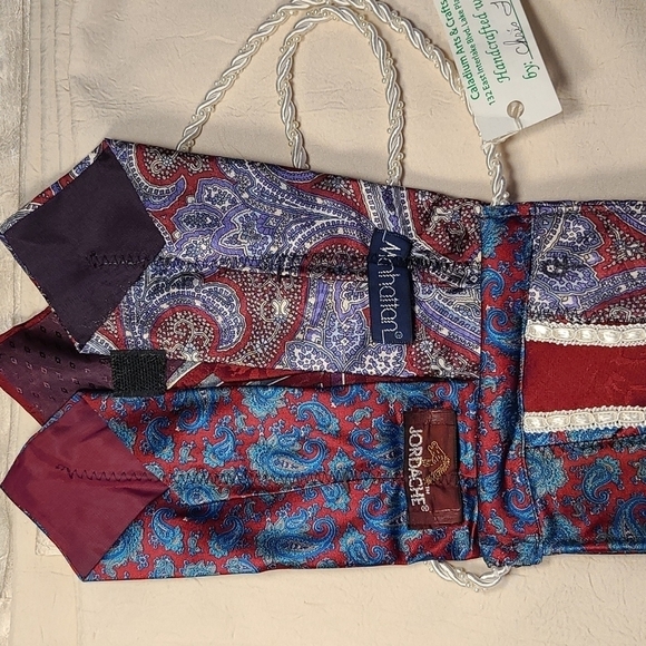 2 Handmade SILK TIE PURSES - Picture 5 of 16